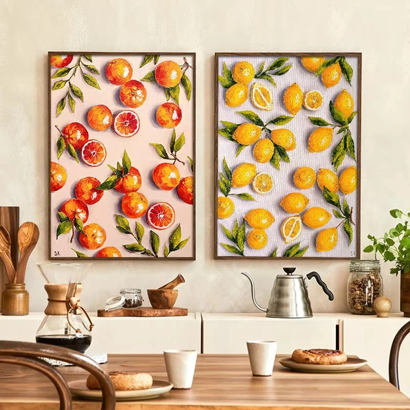 Home Decor Orange - Nowoczesne plakaty z owocami, obrazy na
