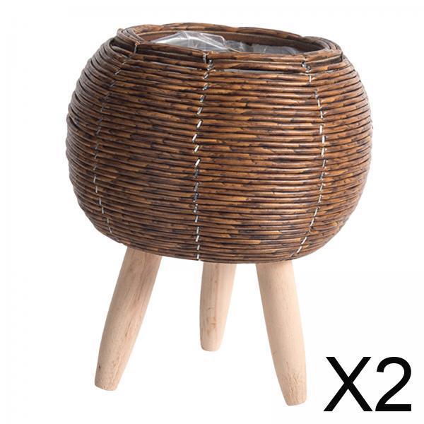 Home Decor Rattan - Tkany kosz z podstawką, organizer na