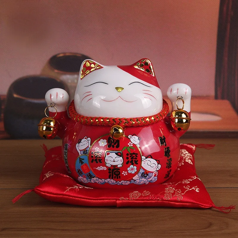 Home Decor Store - Skarbonka Szczęśliwy Kot 4,5 cala, Japońskie