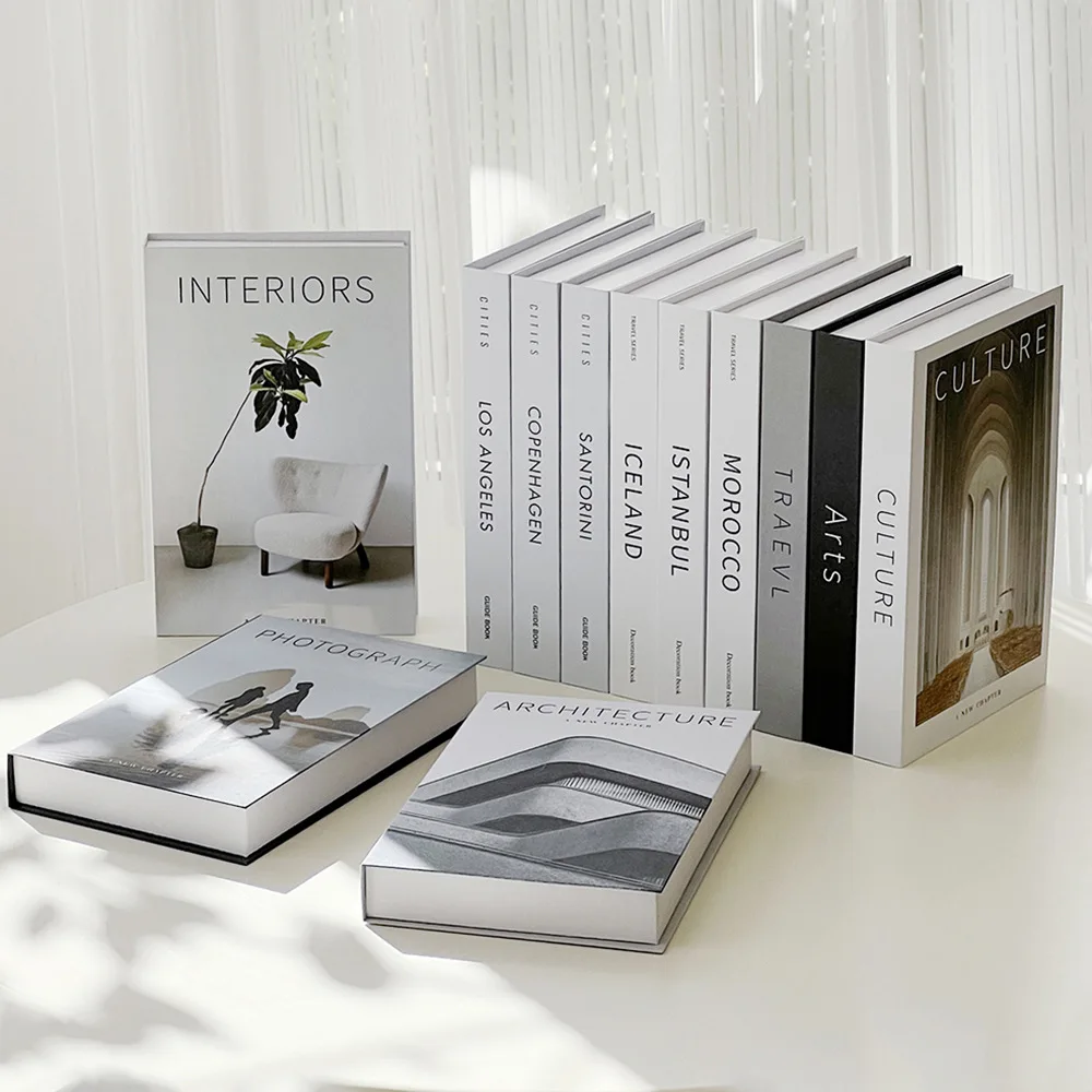 Home Decor Catalog - Minimalistyczne nowoczesne dekoracyjne fałszywe książki rekwizyty