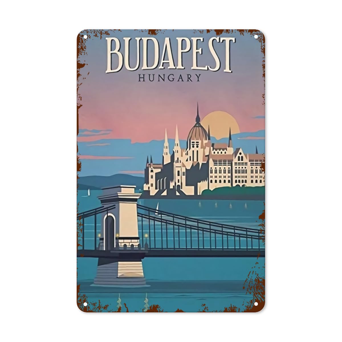 Vintage Metalowy Znak Budapesz – Home Decor Store recenzja i cena