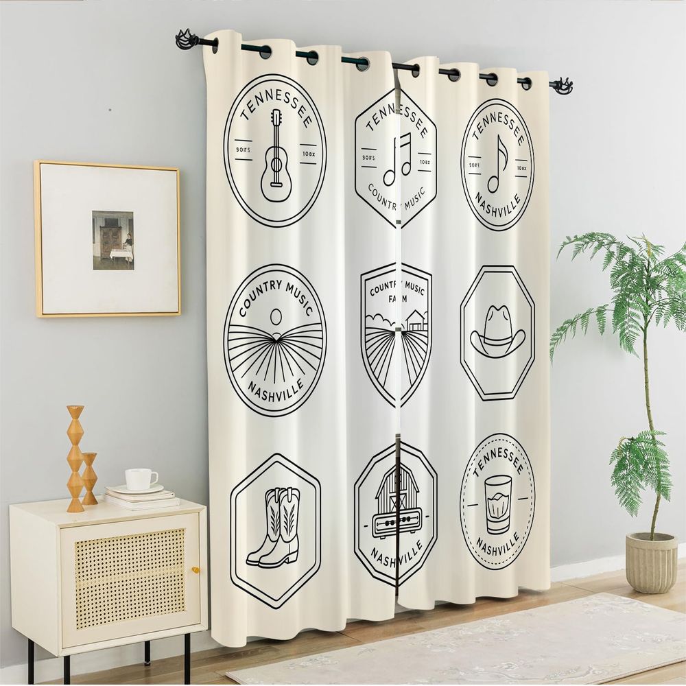 Zasłony z motywem muzyki count – Home Decor White recenzja i cena